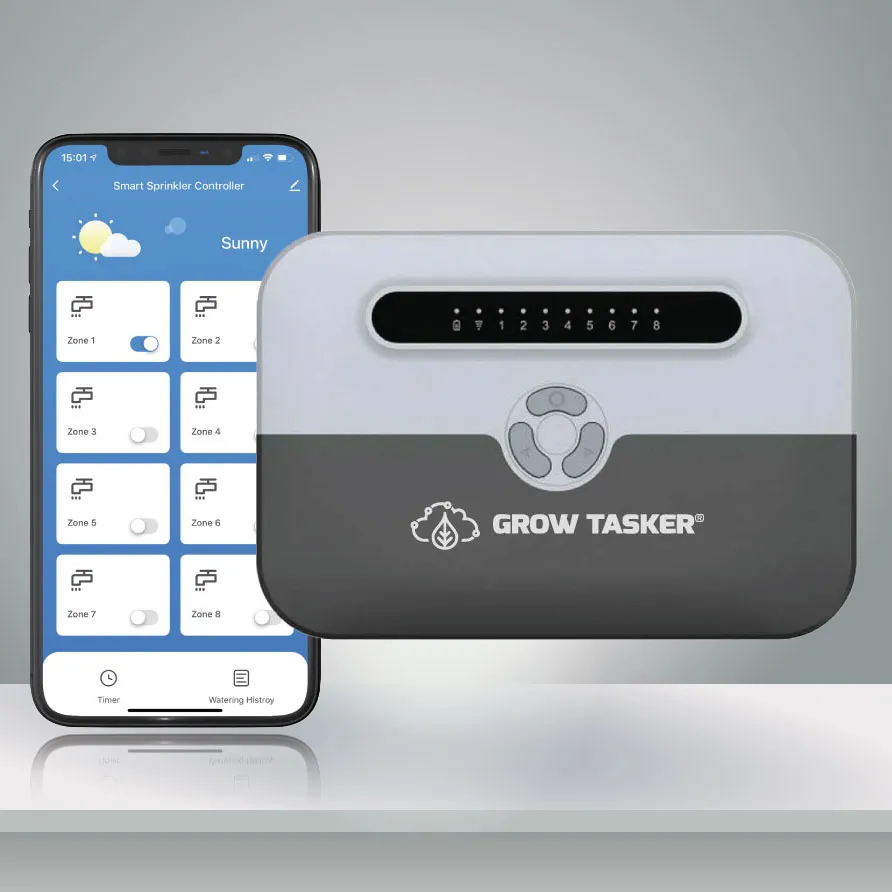 Smart Irrigation Controller WiFi 8-Zone 24VAC Valve Control – App & Voice Control via Tuya, Alexa, Google (Valves Sold Separately)